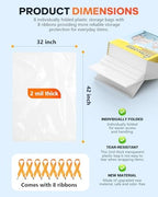 32x42 Inches Clear Large Plastic Storage Bags - Image 2