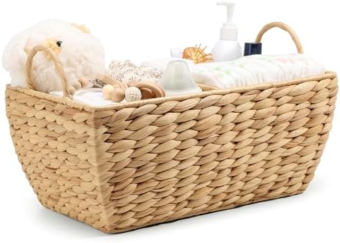 Baby Diaper Caddy Organizer, Handwoven Nursery Basket Changing Table Organizer by Klippehop