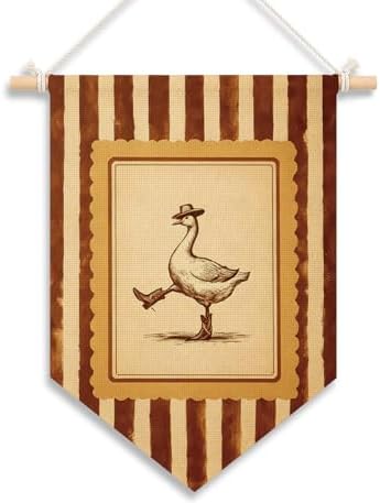KDHTY Vintage Western Cowboy Goose Nursery Canvas Hanging Pennant Flag Banner by Unknown
