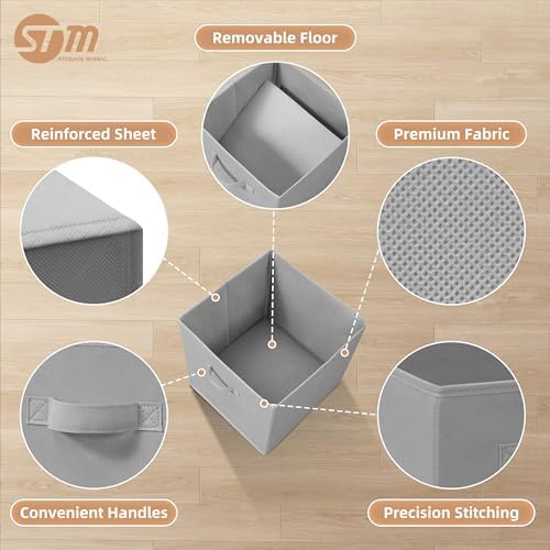 STORAGE MANIAC Storage Cubes, 13 Inch 6 Pack Collapsible Fabric Shelf Bins - Image 3