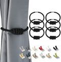 BEL AVENIR Magnetic Cotton Curtain Tiebacks 6 Pack Hand-Woven Curtain Ties by BELAVENIR