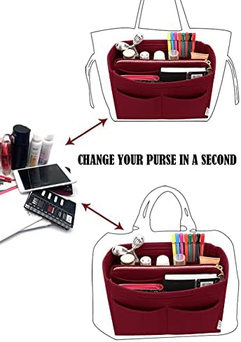 LEXSION Felt Purse Organizer Insert, Tote Bag Shaper Dividers - Image 5