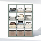 Furinno Cubic Extra Thick 12-Cube Closet Organizers and Storage, Sage Green - Image 6