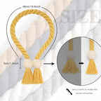 NICEEC 2 Pack Wooden Ball Magnetic Curtain Tiebacks Boho Home Decor Drape Tie - Image 4