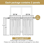 Lecloud Leia Ivory Sheer Curtains 30 Inch Length 2 Pcs, Jacquard Leaf Textured - Image 3