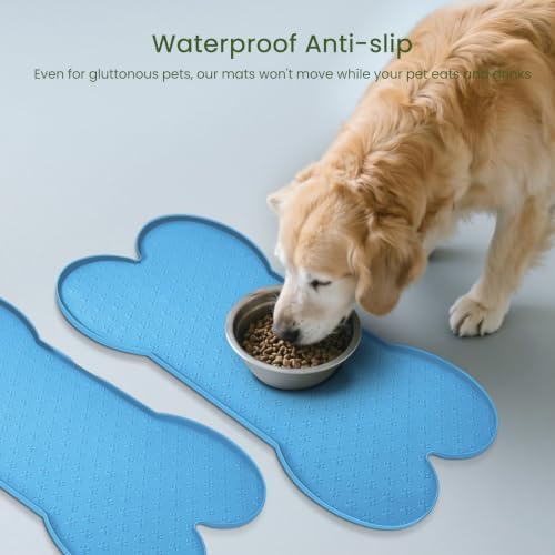 PWTAA Dog Food Mat Anti-Slip Silicone Dog Bowl Mat Thicker Pet Placemat - Image 3