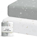 Sorrel + Fern Baby Crib Sheets Neutral, Fitted 2-Pack by SorrelFern