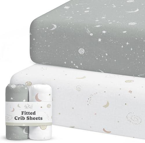 Sorrel + Fern Baby Crib Sheets Neutral, Fitted 2-Pack by SorrelFern