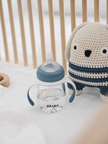 BEABA 2-in-1 Baby Bottle to Transition Sippy Cup, No Spill Sippy Cup, Includes - Image 4