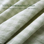 Pile Green White Gingham Ruffle Body Pillow Cover 20"x54" - Image 5