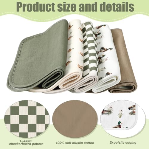 Hahafelt 5 Pcs 100% Cotton Waterproof Changing Pad Liners, 27.5 x 14 Inches - Image 2