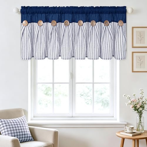 ASPMIZ Farmhouse Valances for Windows, Boho Kitchen Curtains - Image 2