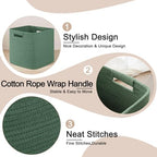 OIAHOMY Storage Cubes 11 Inch Storage Bins 3-Pack Square Baskets Green - Image 4