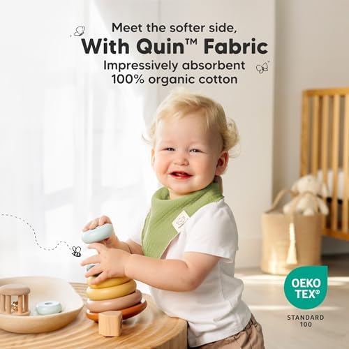 KeaBabies 8pk Organic Baby Bandana Bibs - Image 2