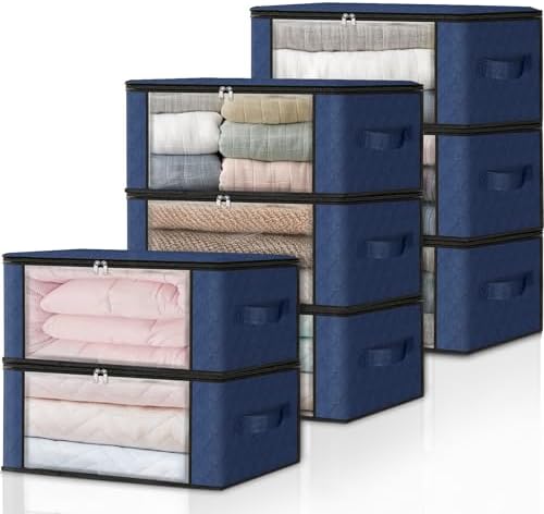HomeHacks 8-Pack Clothes Organizer Storage Bags, 35L Storage Bins by HomeHacks
