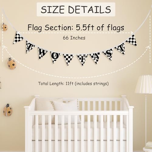 Two Fast Birthday Decorations, 2nd Birthday Decoration - Image 3