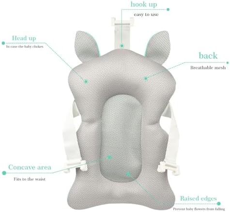 Baby Bath Seat Support Net Soft Infant Bathing Seat Support Mat Suspension - Image 7