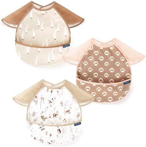 GRSSDER 3-pack Mess Proof Baby Feeding Bibs by BUYNOW