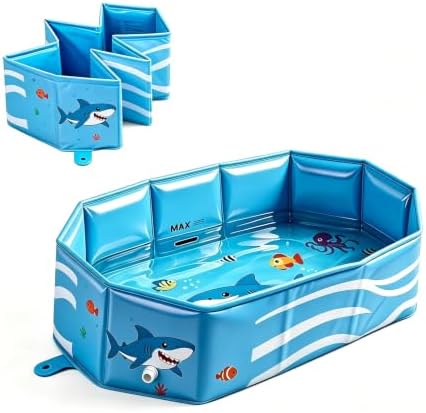 Toddler Bathtub, Collapsible Baby Bathtub, Portable & Foldable by DUSHARKFUN