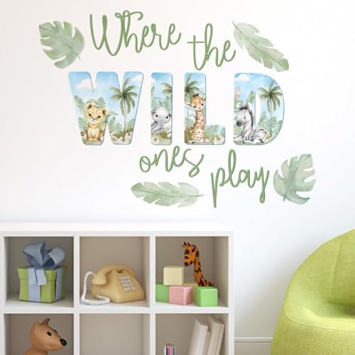 27.95x21.65 Inches Watercolor Wild Jungle Animal Wall Decals - Image 2