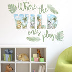 27.95x21.65 Inches Watercolor Wild Jungle Animal Wall Decals - Image 2
