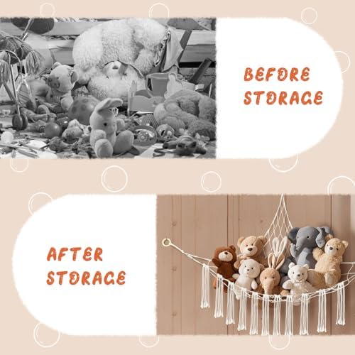 59 x 47 inches Stuffed Animal Hammock Corner Net, Plushie Net - Image 4
