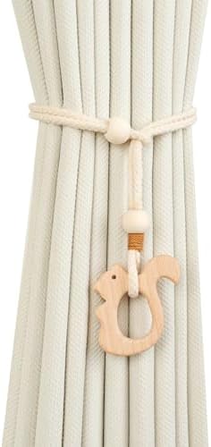 2 Pack Wooden Curtain Tiebacks by Unknown