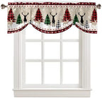 Farmhouse Christmas Blackout Tie Up Valance Curtains by VandarllinHomeKitchenDecor