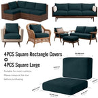8Pcs Outdoor Cushion Covers, Stretch Patio Furniture Couch Chair Slipcovers - Image 2