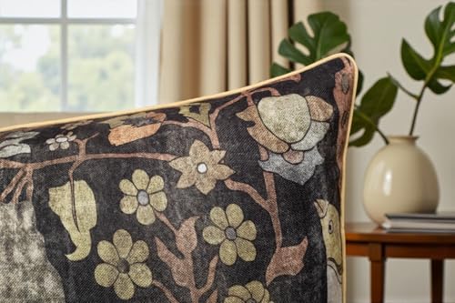 Bird Floral Print 14x36 Extra Long Lumbar Pillow Cover - Image 2
