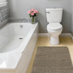 Chenille Bathroom Rug 24"x36" Taupe, Non-Slip Plush Bath Mat - Image 7