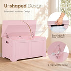 Wooden Storage Chest Box with Flip-top Lid & Safety Hinge, 39.4 Inch Living - Image 3