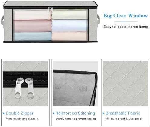HomeHacks 8-Pack Clothes Organizer Storage Bags, 35L Storage Bins - Image 4