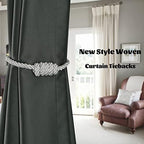BEL AVENIR Magnetic Curtain Tiebacks 2 Pack Hand-Woven Curtain Ties - Image 6