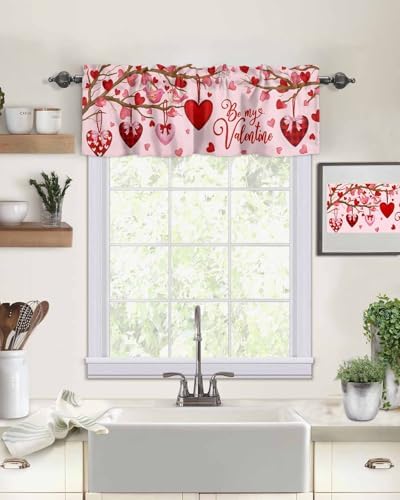 Pink Valentine's Day Kitchen Curtains Valances - Image 2