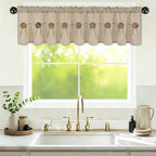 FRAMICS Farmhouse Valance Curtains, Boho Cotton Linen Kitchen Valance, Rustic - Image 6