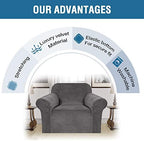 H.VERSAILTEX Stretch Velvet Armchair Cover Couch Covers 1 Cushion Chair - Image 5