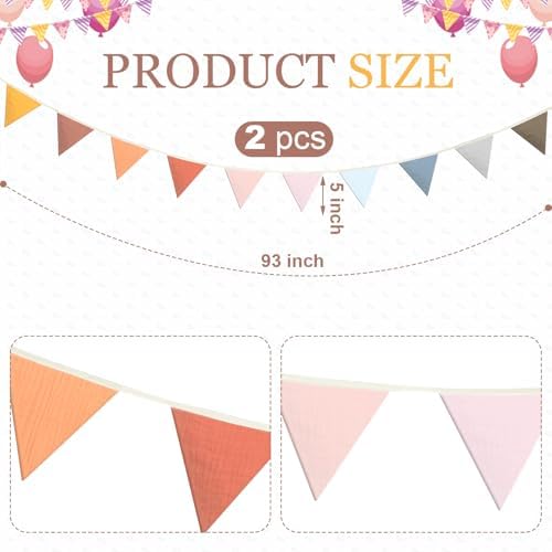 VitalCozy 17 ft Pennant Banner Flags, Each 8.5 ft - Image 2