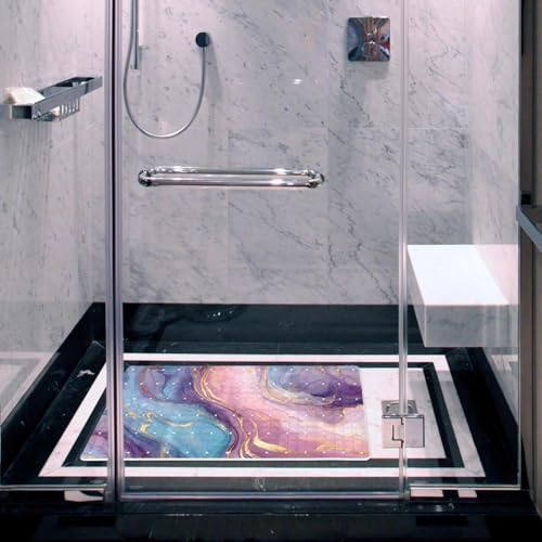 Shower Mat Non Slip, Marble Texture Anti Slip Bath Mat - Image 4