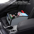 Car Storage Organizer, Leather Front & Back Seat Caddy Gray - Image 3