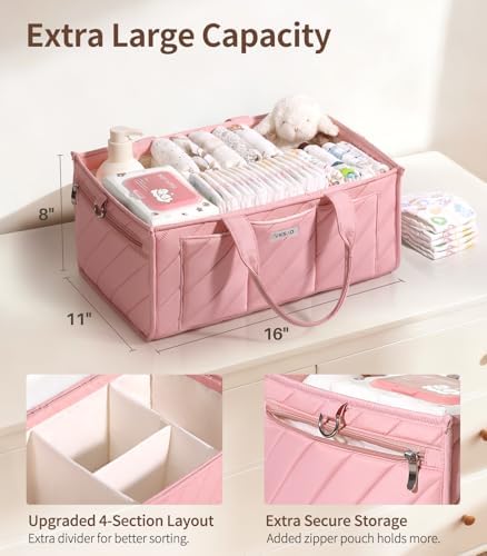 Extra Large Diaper Caddy Organizer – Big Nursery Storage Basket - Image 2