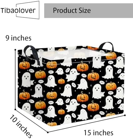 Halloween Basket Cute Baskets for Kids Pumpkin Basket Rectangular Storage Bin - Image 2