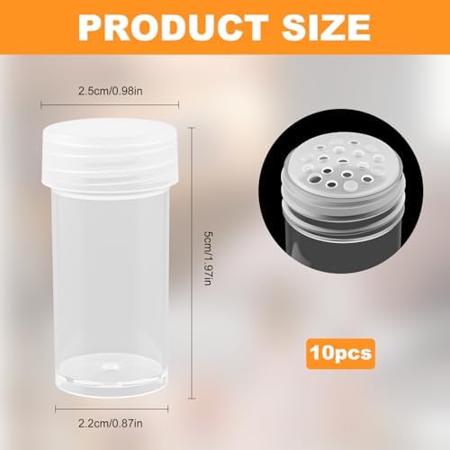 10 Pcs Plastic Loose Powder Jar - 10 ml Clear Cosmetic Glitter Powder Bottle - Image 2