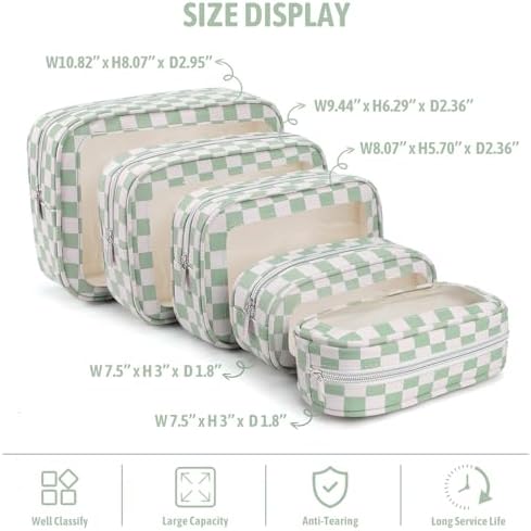 5PCS Diaper Bag Organizer Pouch Set, TSA Approved Toiletry Bag, Waterproof TPU - Image 3