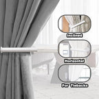 MaxMona Adhesive Curtain Holdbacks, 4 Pack No-Drill 304 Stainless Steel Tiebacks - Image 3