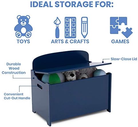 Delta Children MySize Deluxe Toy Box, Deep Blue - Image 4