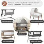 Muslin Bassinet Sheets for Baby Delight Beside Me, Chicco LullaGo, Delta - Image 2