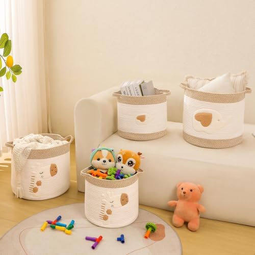Large Blanket Baskets for Living Room Decor, Toy Storage Baskets 14" x 14" - Image 5