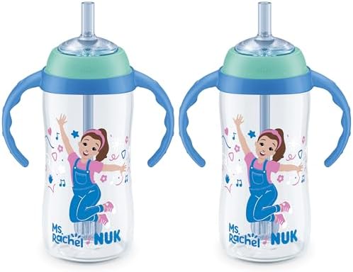 NUK First Choice Ms. Rachel Learner Straw Sippy Cup, 10 oz. Baby and Toddler Cup by NUK