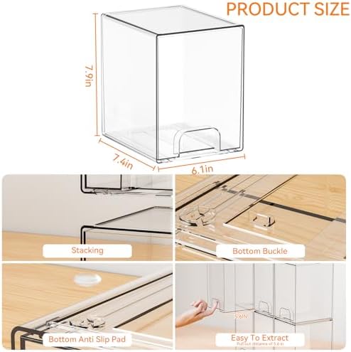 Yieach 7.5" High Stackable Storage Bins, 4 Pack Bottle Station and Baby Bottle - Image 3